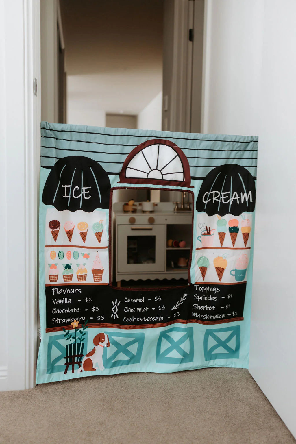 Ice cream shop role play panel for kids by The Cozy Cube