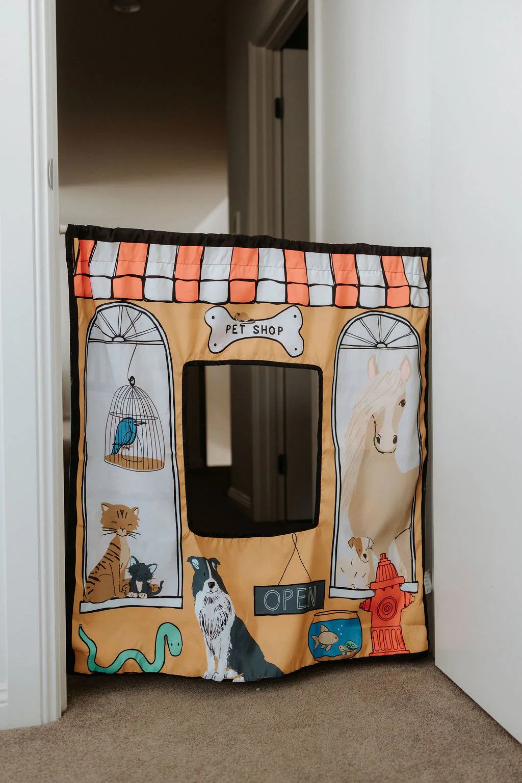 Hanging pretend play vet clinic panel for imaginative role play
