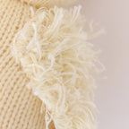 Close up of Cuddle+Kind baby duckling showing textured hand knit fabric and stitched details