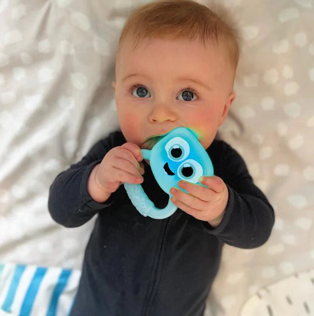 Glo Pals sensory rattle for babies with colour-changing lights and textured handle
