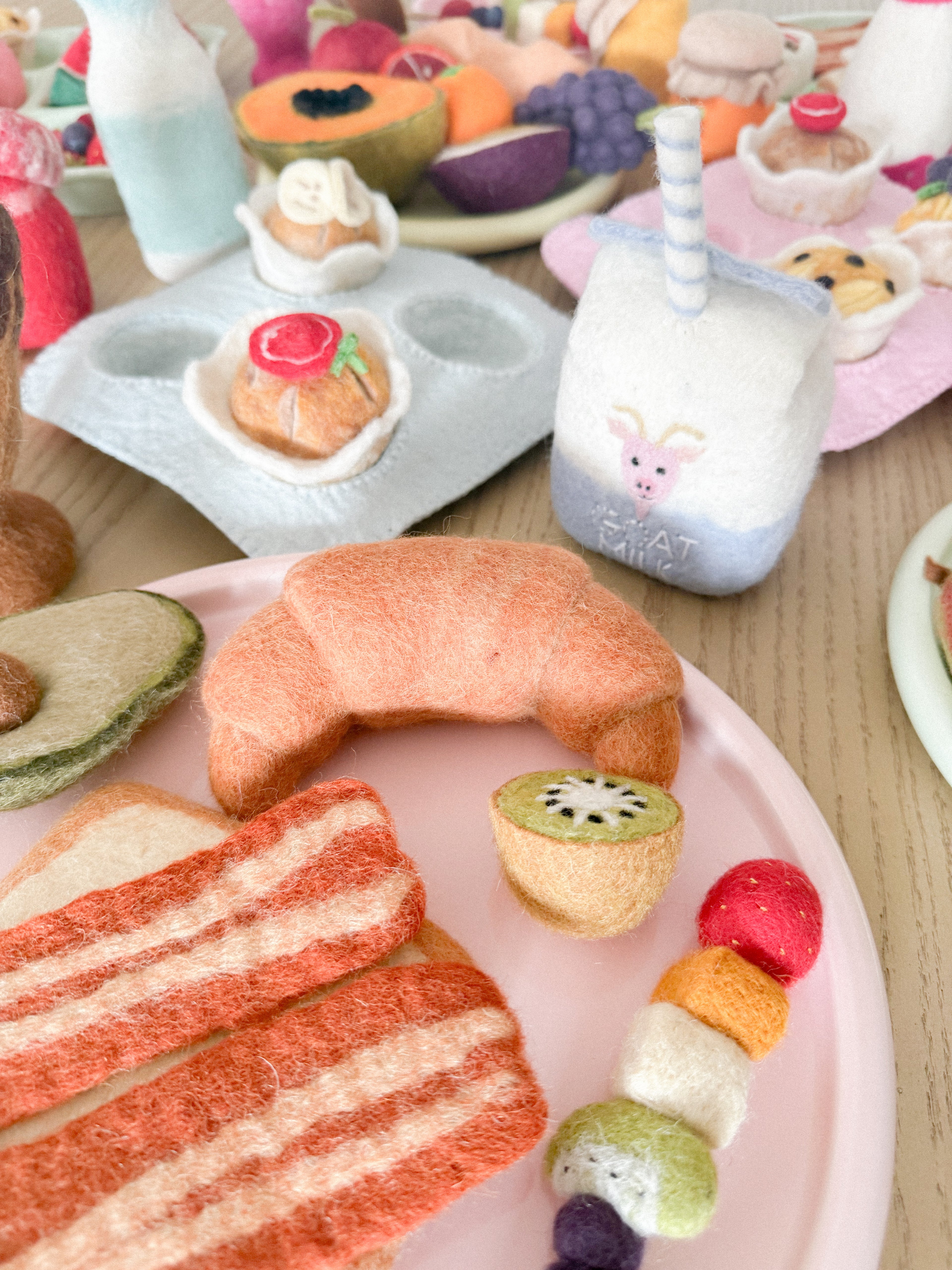 Bacon + Eggs Breakfast Set Felt Food - Tara Treasures