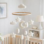 Moon & Stars Felt Baby Cot Mobile - Ganapati