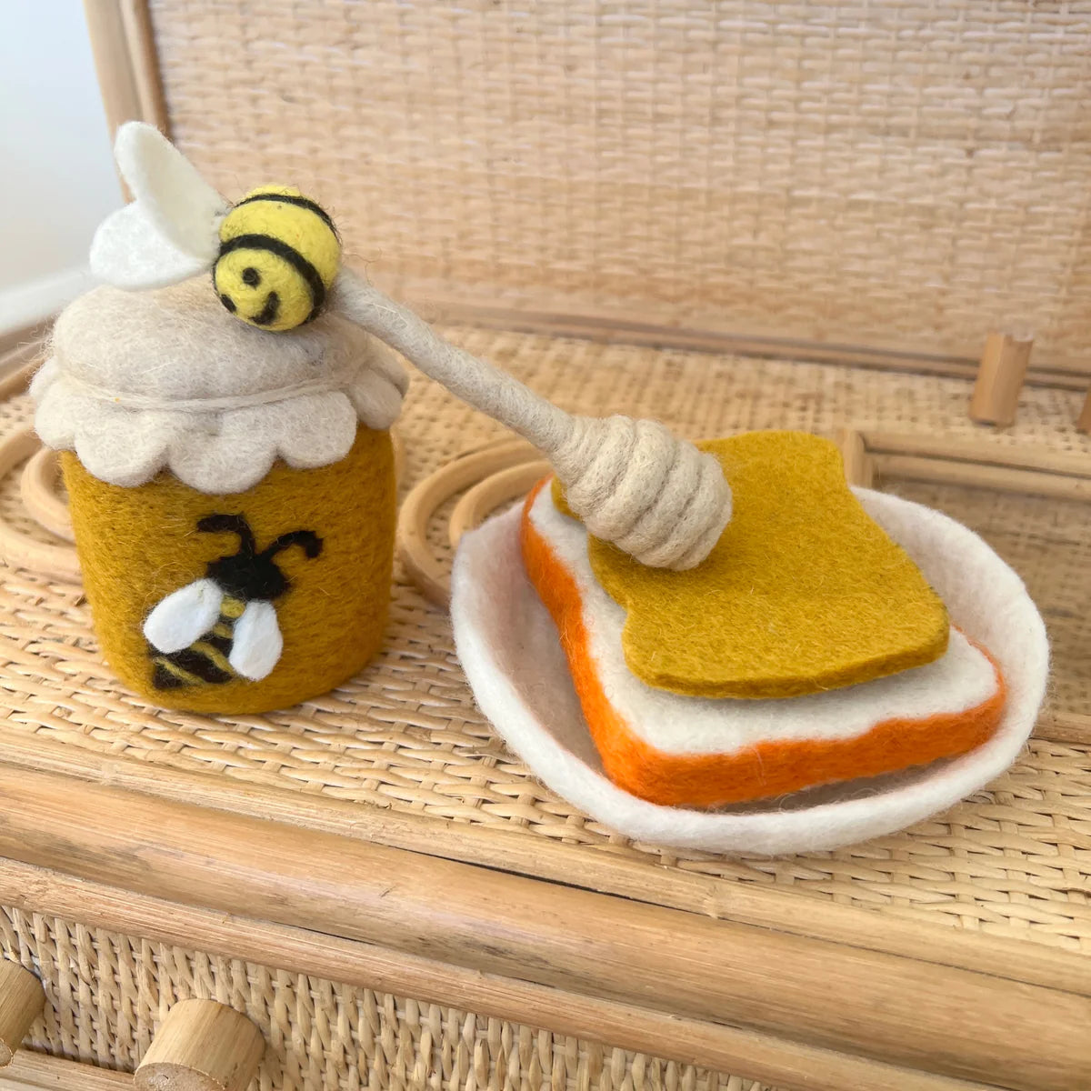 Honey Pot Jar & Toast Felt Food Set - Playtisserie