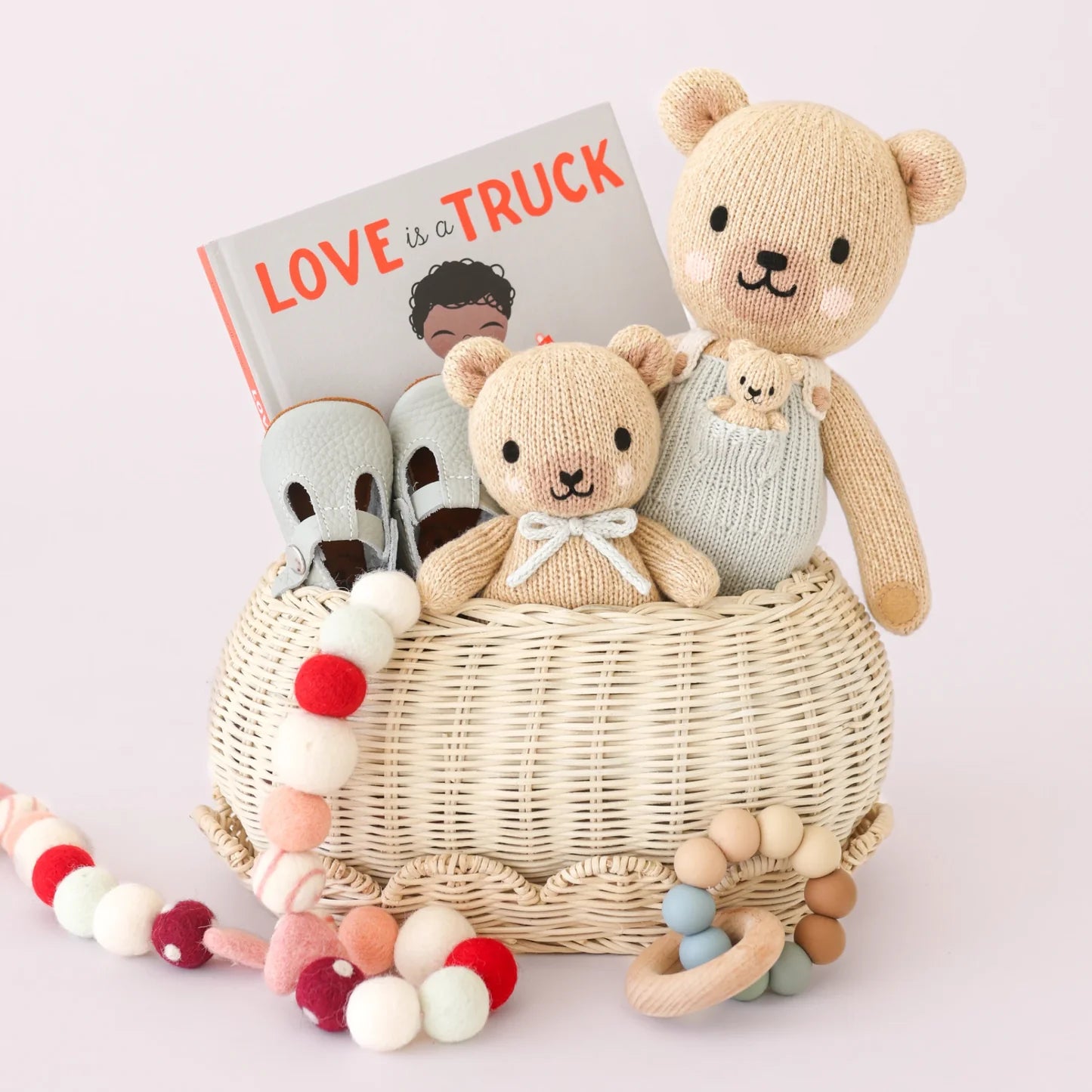 Baby Honey Bear (blue bow) - Cuddle+Kind