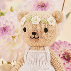 Hand-knit Tiny Olivia Honey Bear with Tiny Home