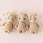 Cuddle+Kind baby pony knit plush toy styled with matching hand knit baby animals