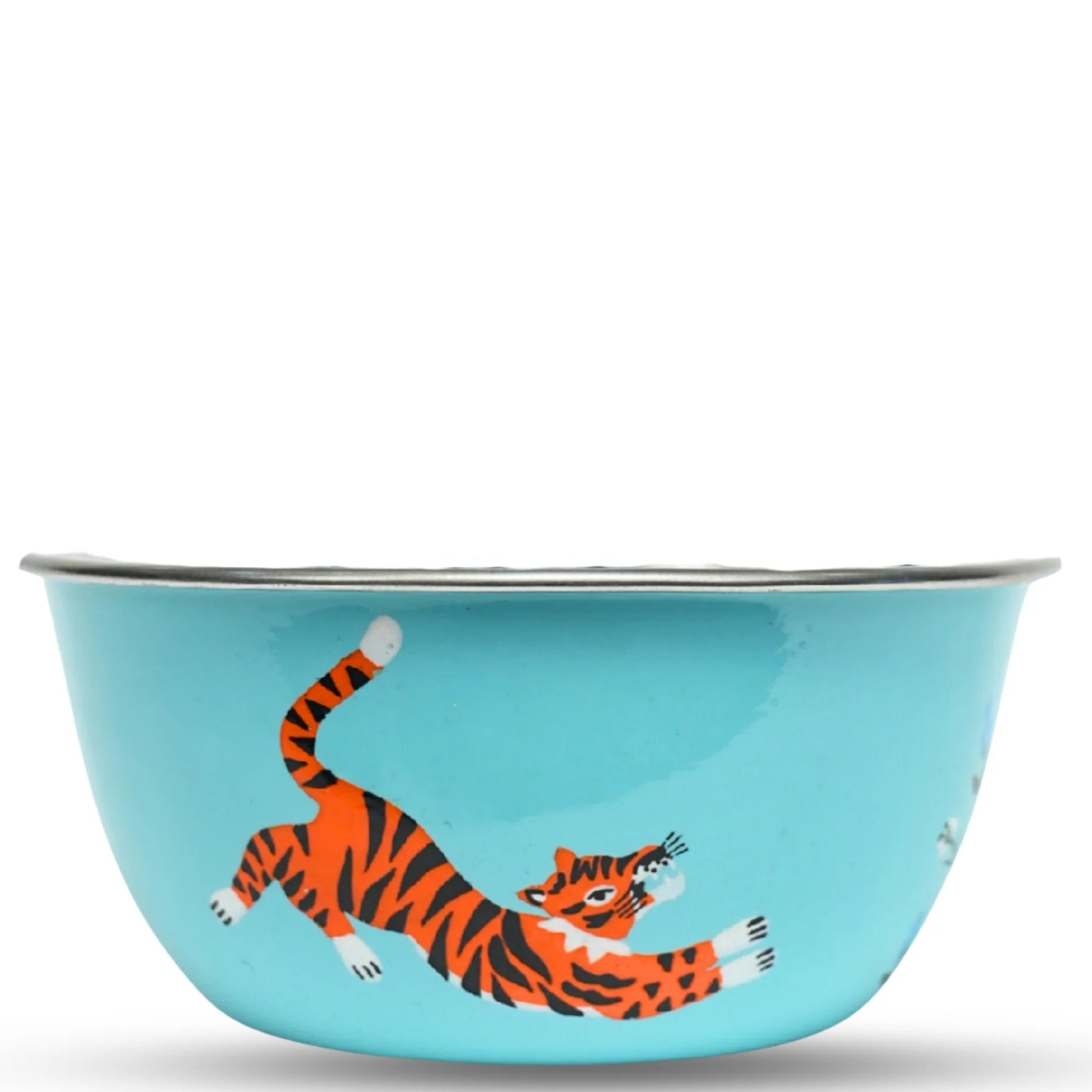 blue tiger stainless steel breakfast bowl by picnic folk