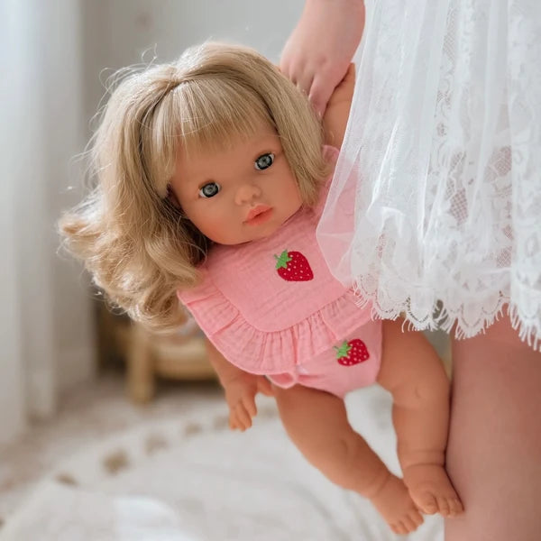 Strawberry Dolls Frilled Bib & Diaper Set - SALLI Collective
