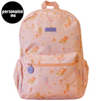 Fox & Fallow backpack for kids, perfect for school, daycare and everyday use. Spacious, practical and designed for little adventures. Personalisation of embroidery with name also available on bags in 2 placements. This print is mermaids