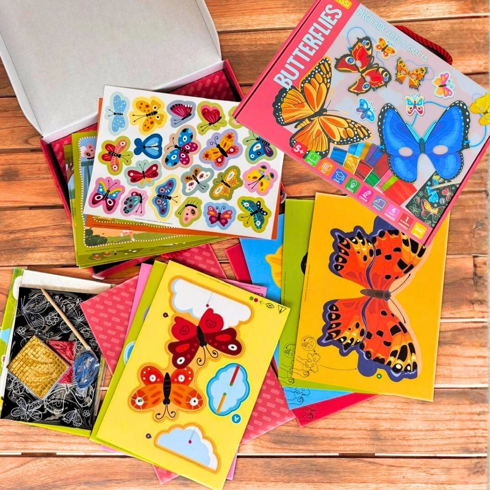 Butterfly themed arts and crafts kit for children