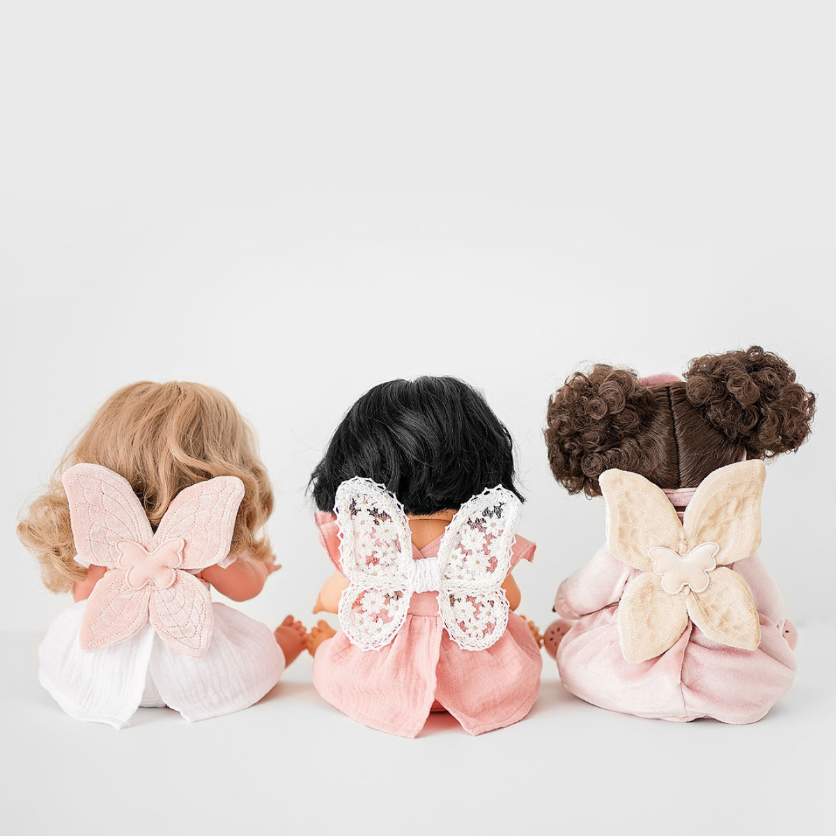 Beige Velvet Dolls Fairy Wings - Nicci & Lu