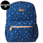 Fox & Fallow backpack for kids, perfect for school, daycare and everyday use. Spacious, practical and designed for little adventures. Personalisation of embroidery with name also available on bags in 2 placements. This print is forget me not
