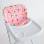 close up of strawberry picnic highchair for dolls made by tiny harlow
