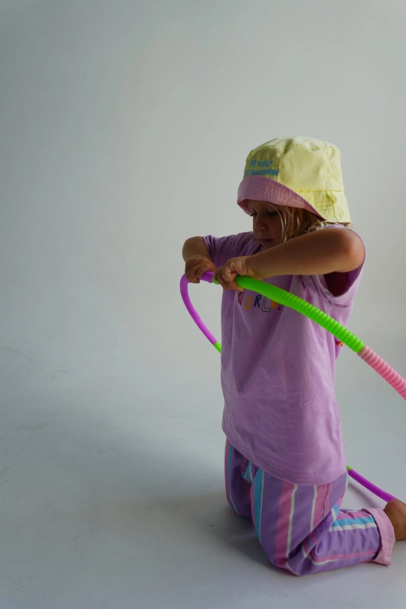 Pink/Yellow REVERSIBLE 2-in-1 My World Bucket Hat - Lokal Folk