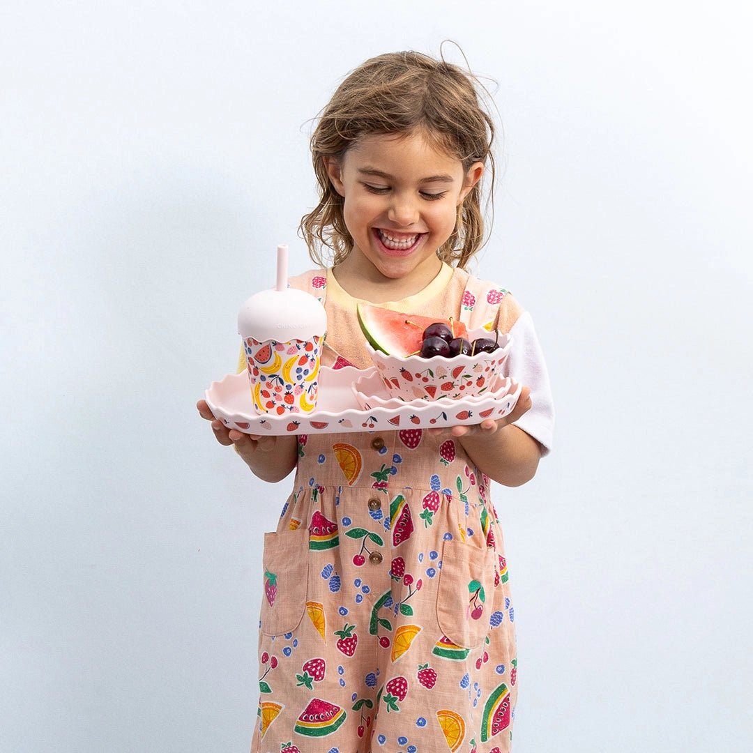 Bowl and Plate Set | Pink Fruits