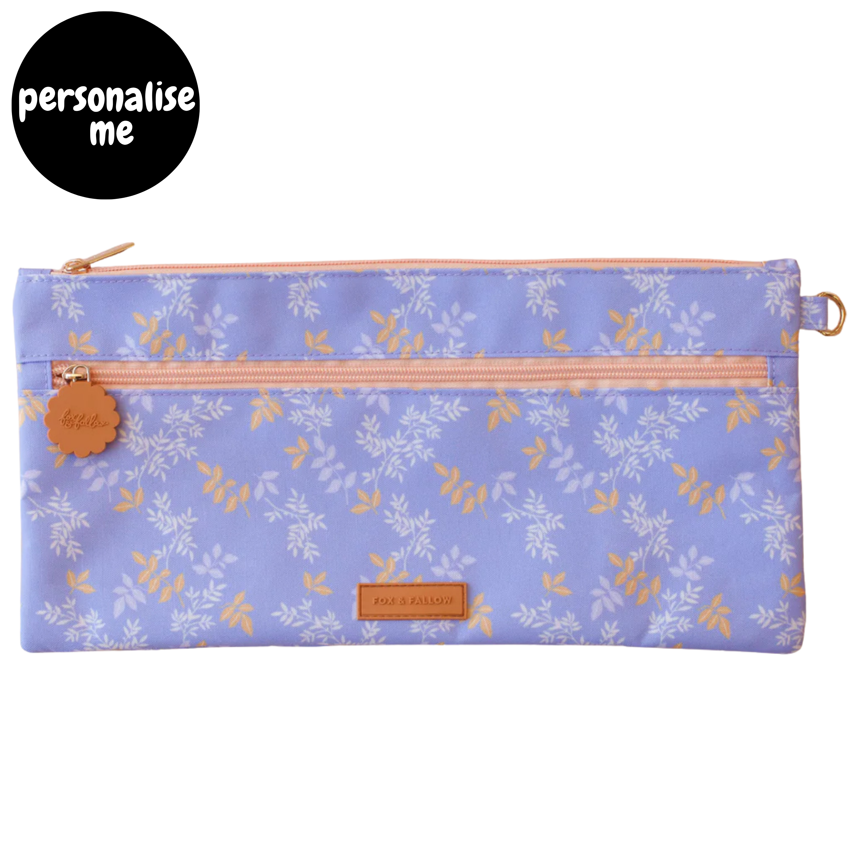 Fox & Fallow large pencil case. Spacious, durable and can be personalised with embroidery, perfect for school, highschool and everyday use. Can also get matching backpack and lunch bag. This print is juniper
