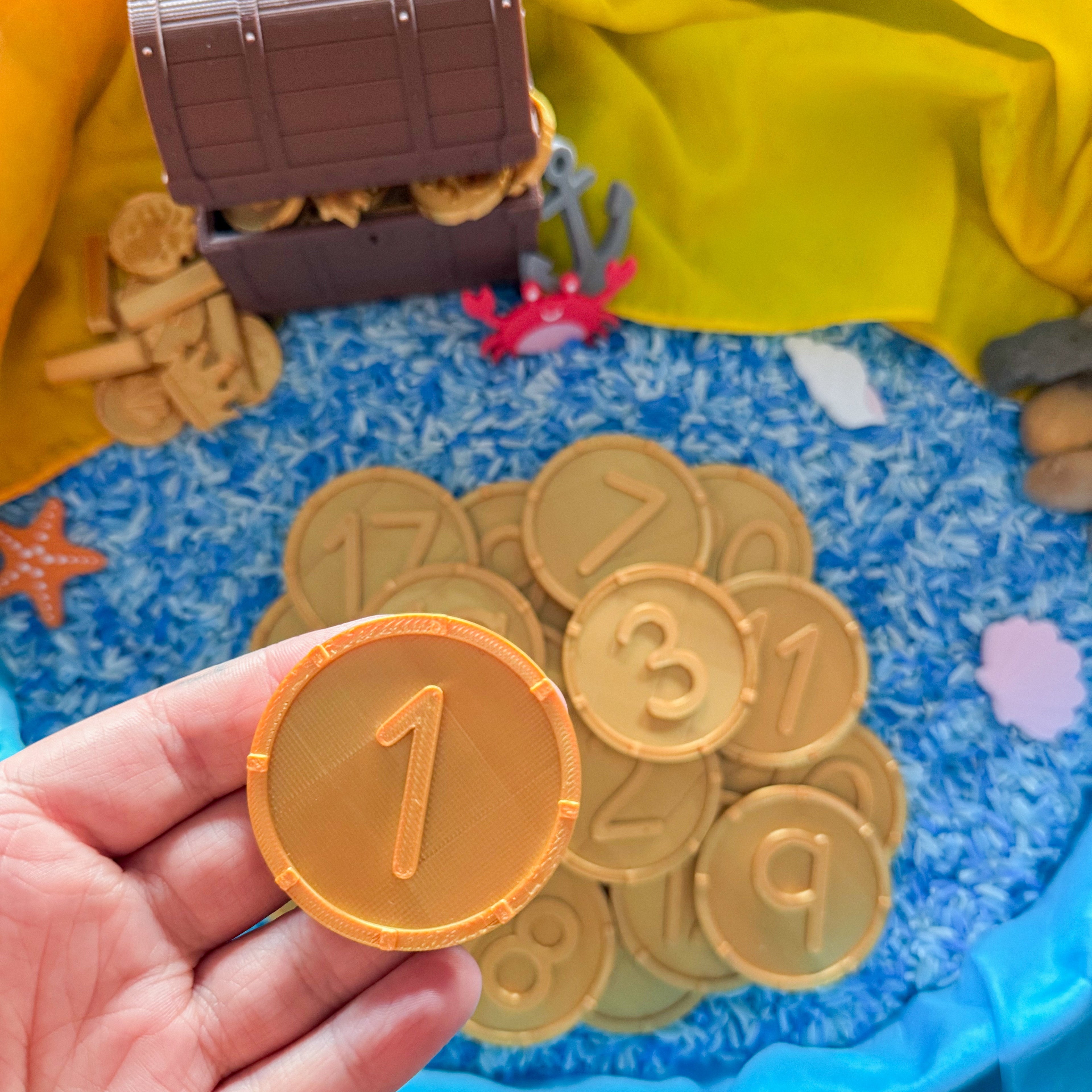 Jumbo Golden Treasure Counting Coins - Honey Hollow