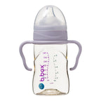 b.box baby bottle handles fitted to a baby bottle for comfortable feeding