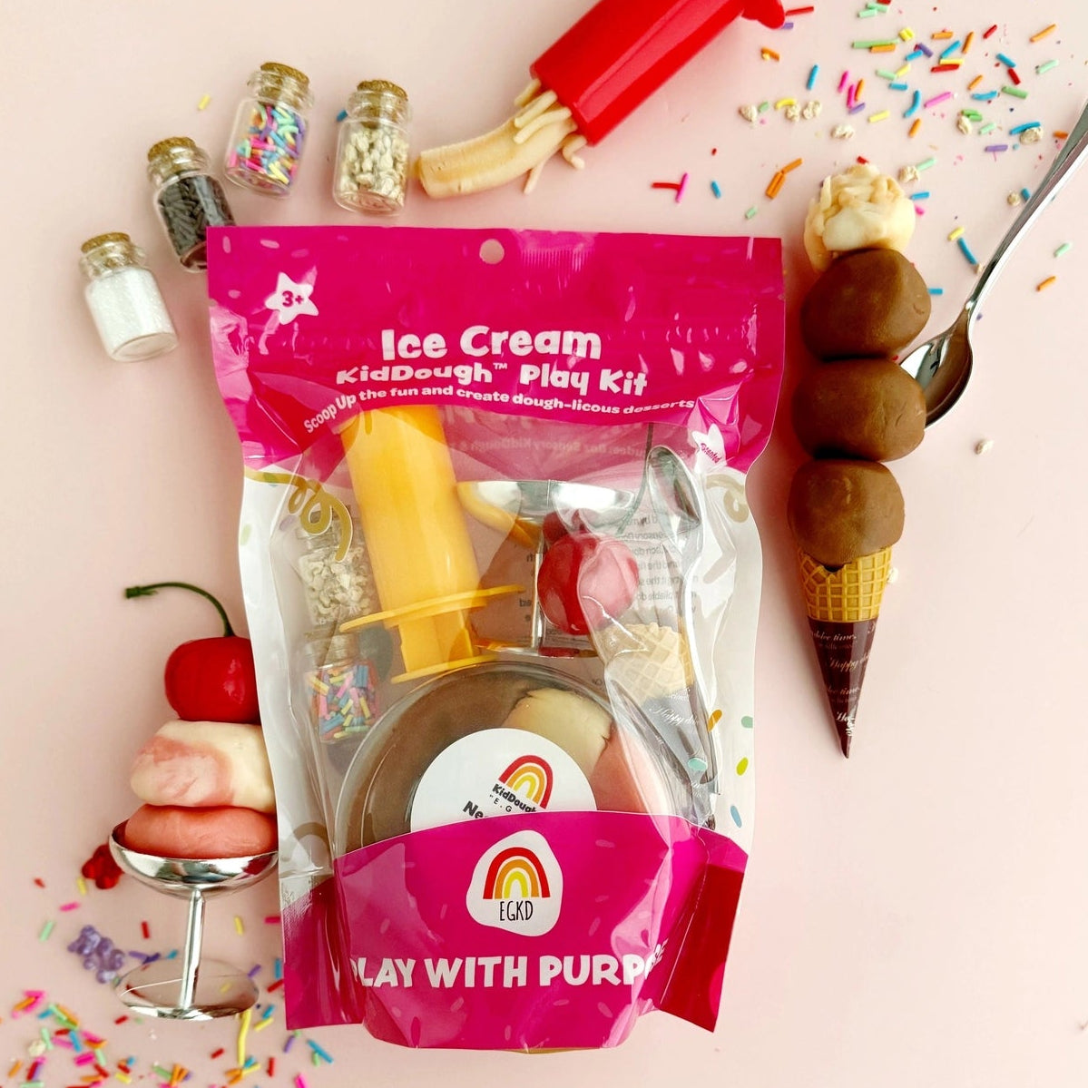 Ice-Cream Sundae Playdough Kit - Earth Grown KidDoughs