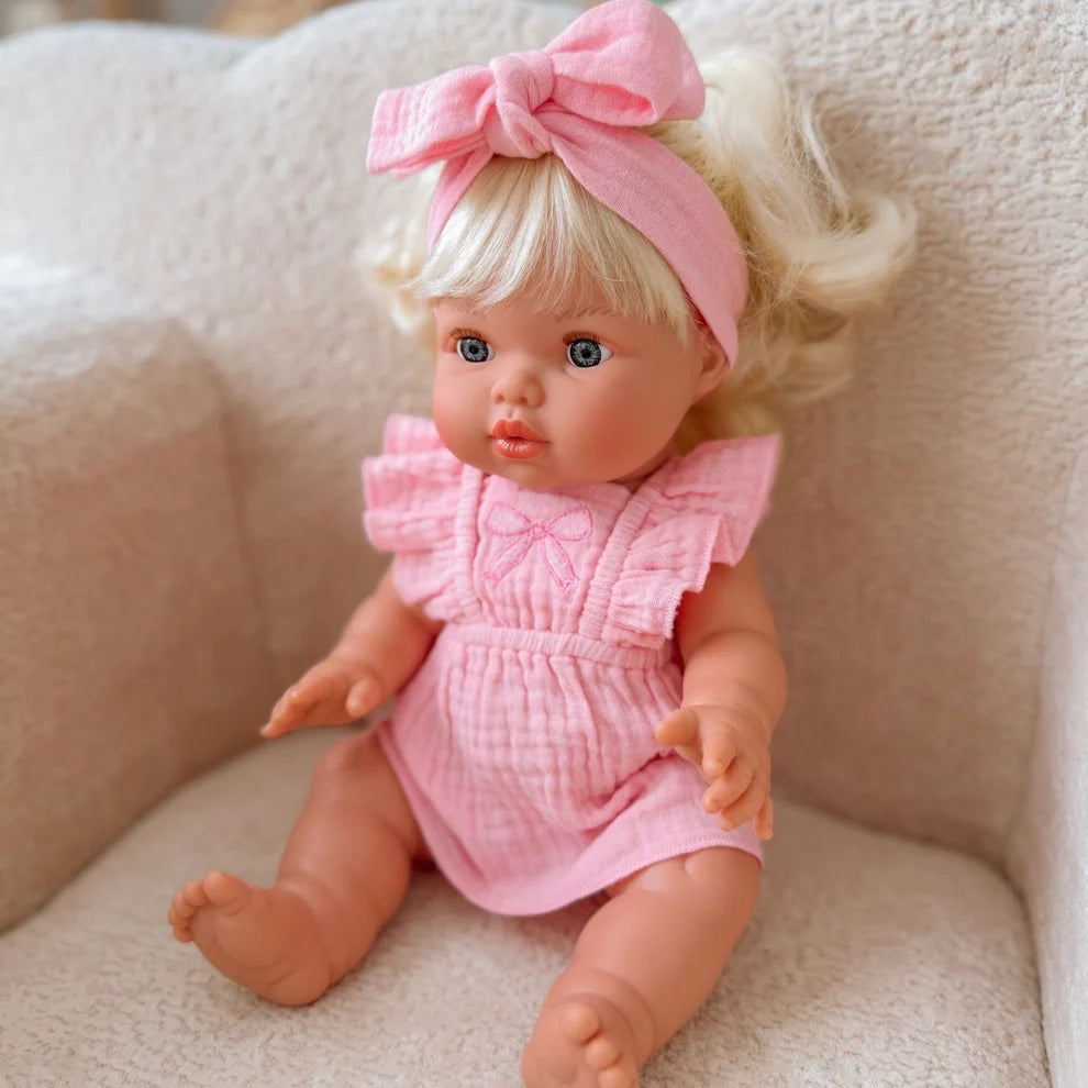 Doll Petal Pink Bow Dress Set - SALLI Collective