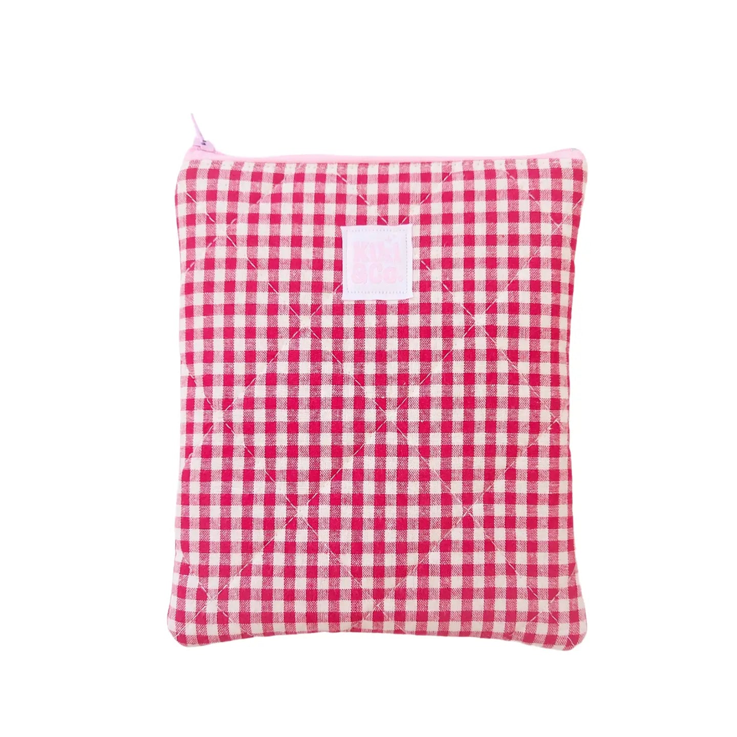 Quilted eReader Sleeve | Red Gingham