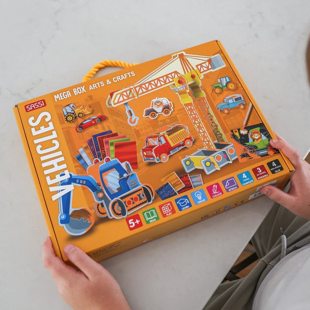 Kids vehicle craft kit with colouring and stickers