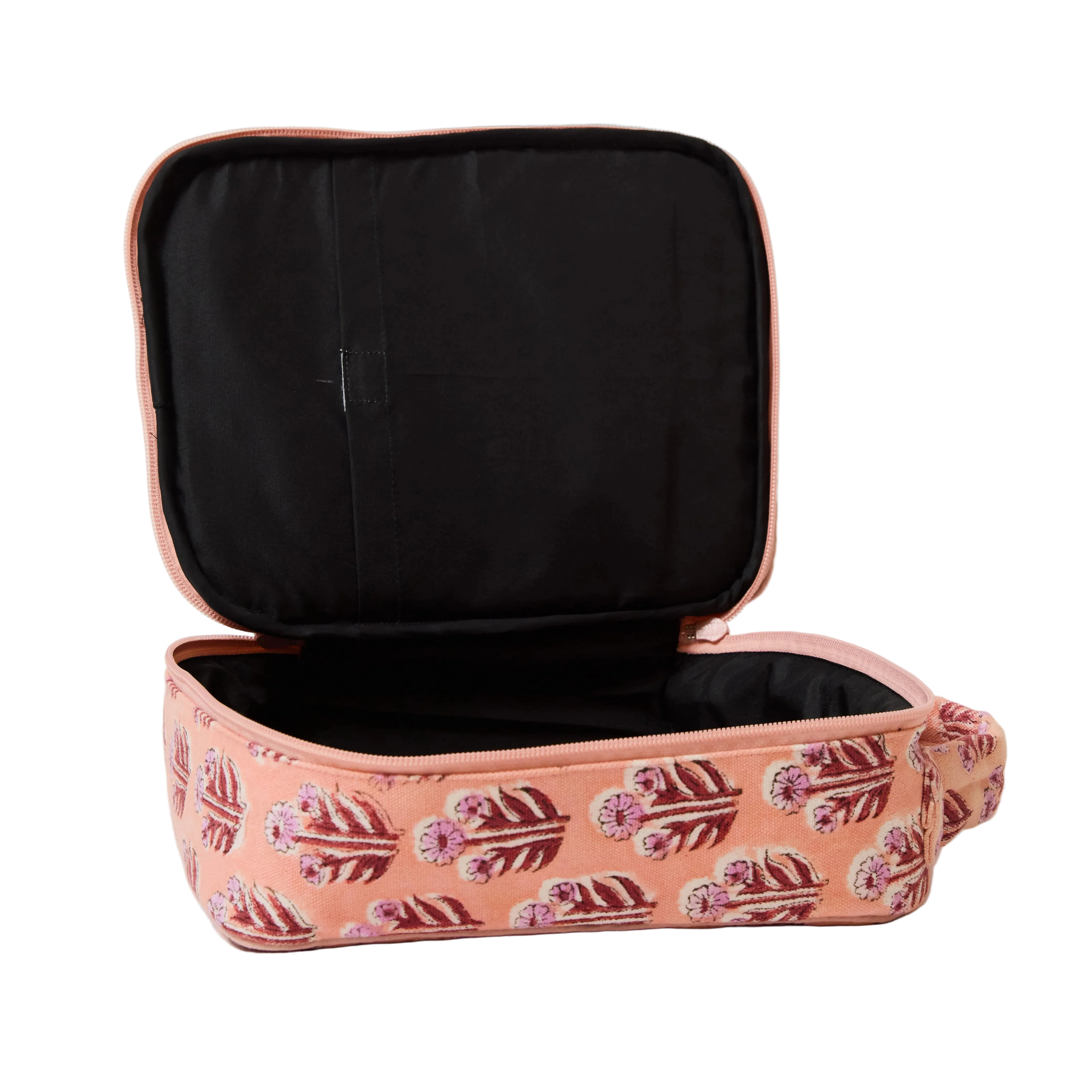 kids insulated lunch bag open showing black easy clean lining