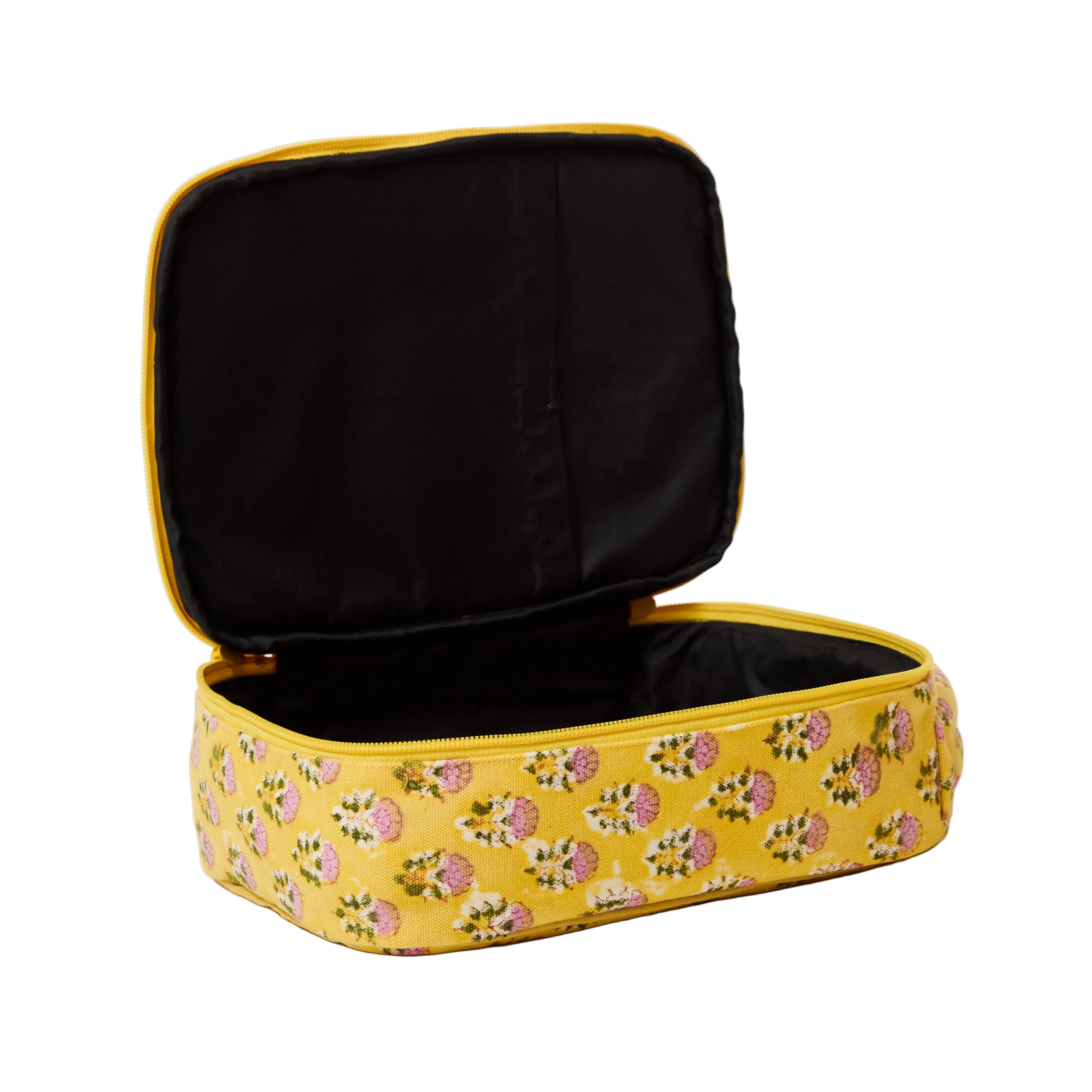 insulated lunch bag open showing easy clean lining
