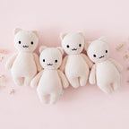 Cuddle+Kind baby kitten hand knit stuffed animal toy in soft blush pink cotton
