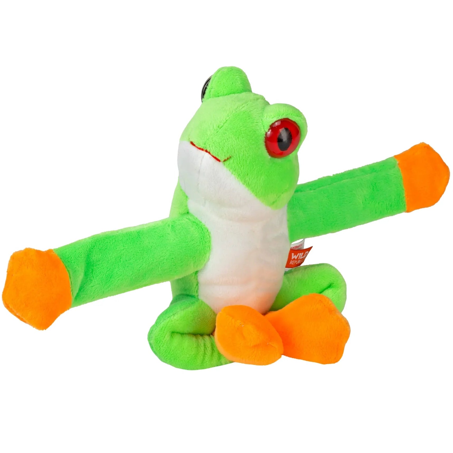 Red Eyed Tree Frog Huggers plush toy snap band by Wild Republic