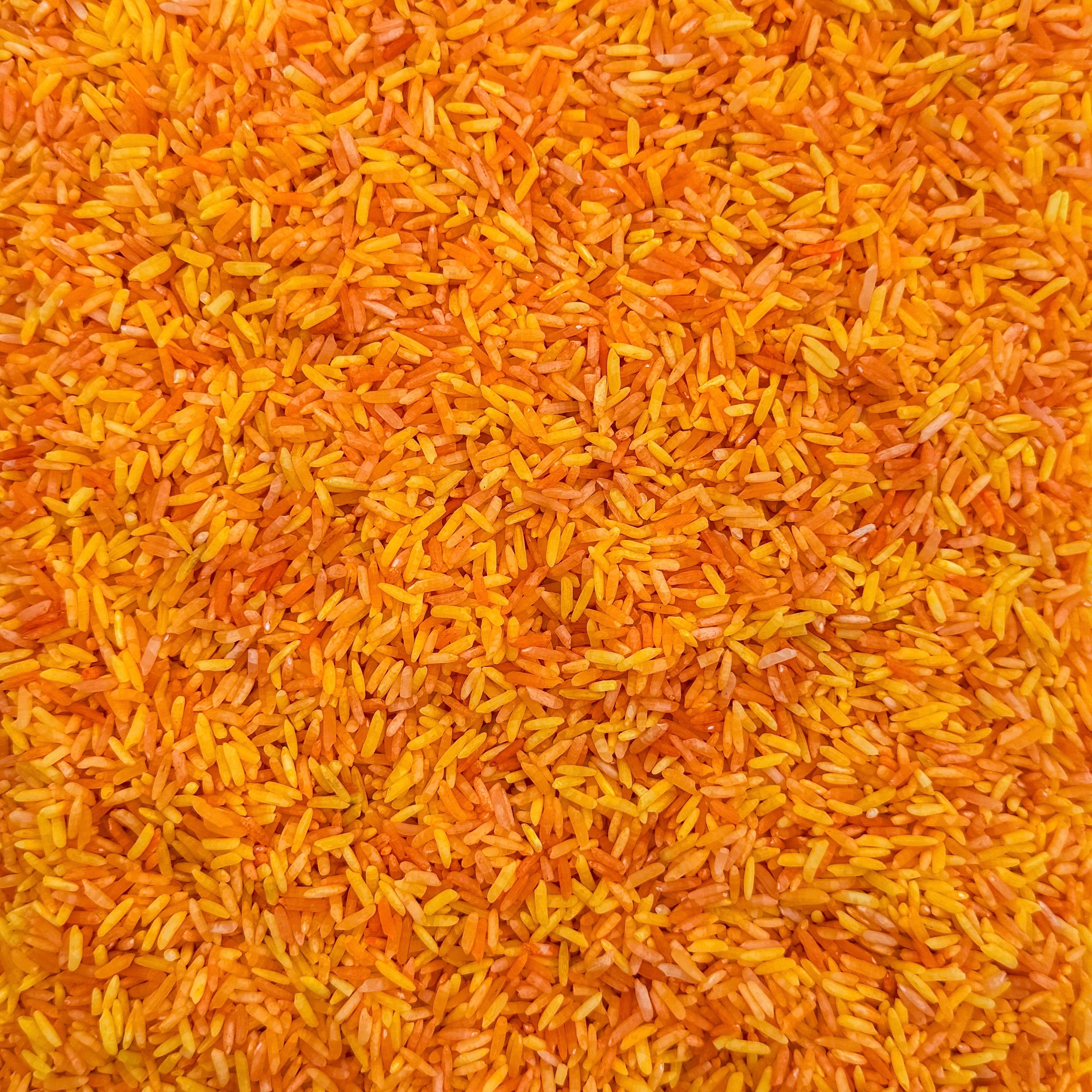 Pumpkin Patch Orange Rice Sensory Base - Honey Hollow