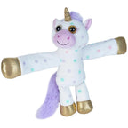 Polka dot unicorn plush with wrap around arms
