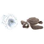 Green sea turtle hatchling soft toy with removable plush turtle and crinkly egg