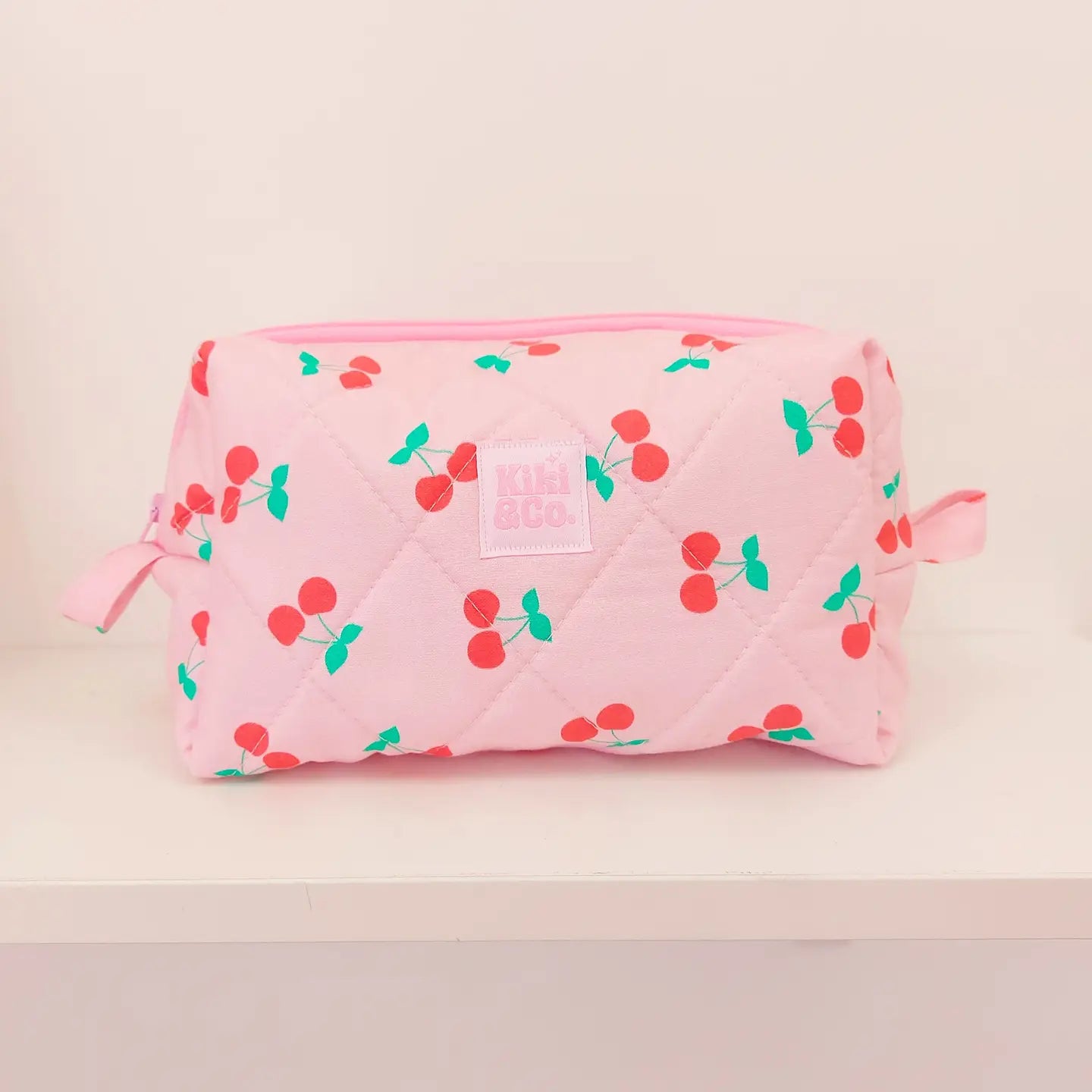 Quilted Makeup Bag | Cherry