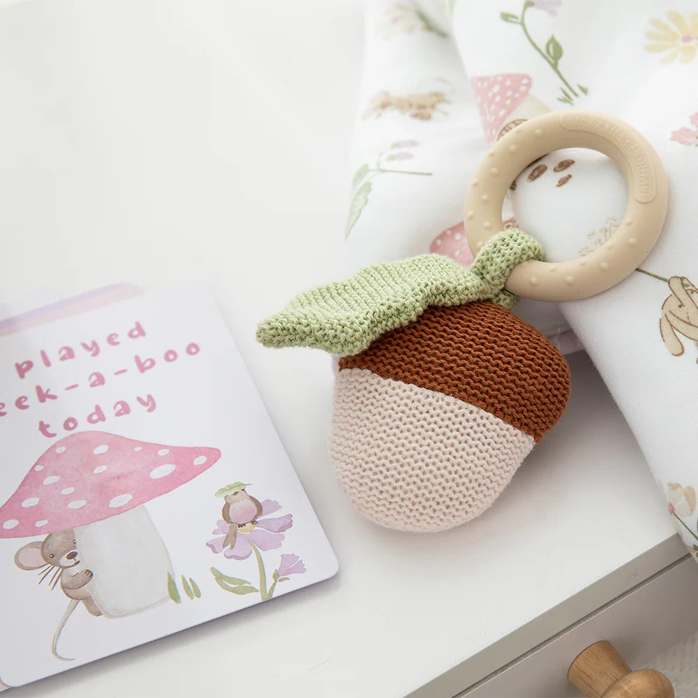 milestone cards by lively living to track babies age and milestones. great for photos and theme is whimsical wonderland. card pictured reads i played peek a boo today