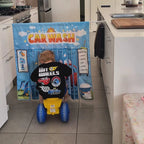 Reversible car wash and ocean themed pretend play panel for kids