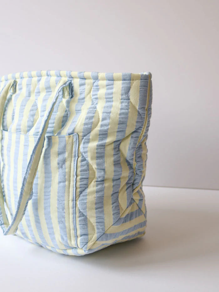 Butter Blue Quilted Tote Bag - Mosey Me