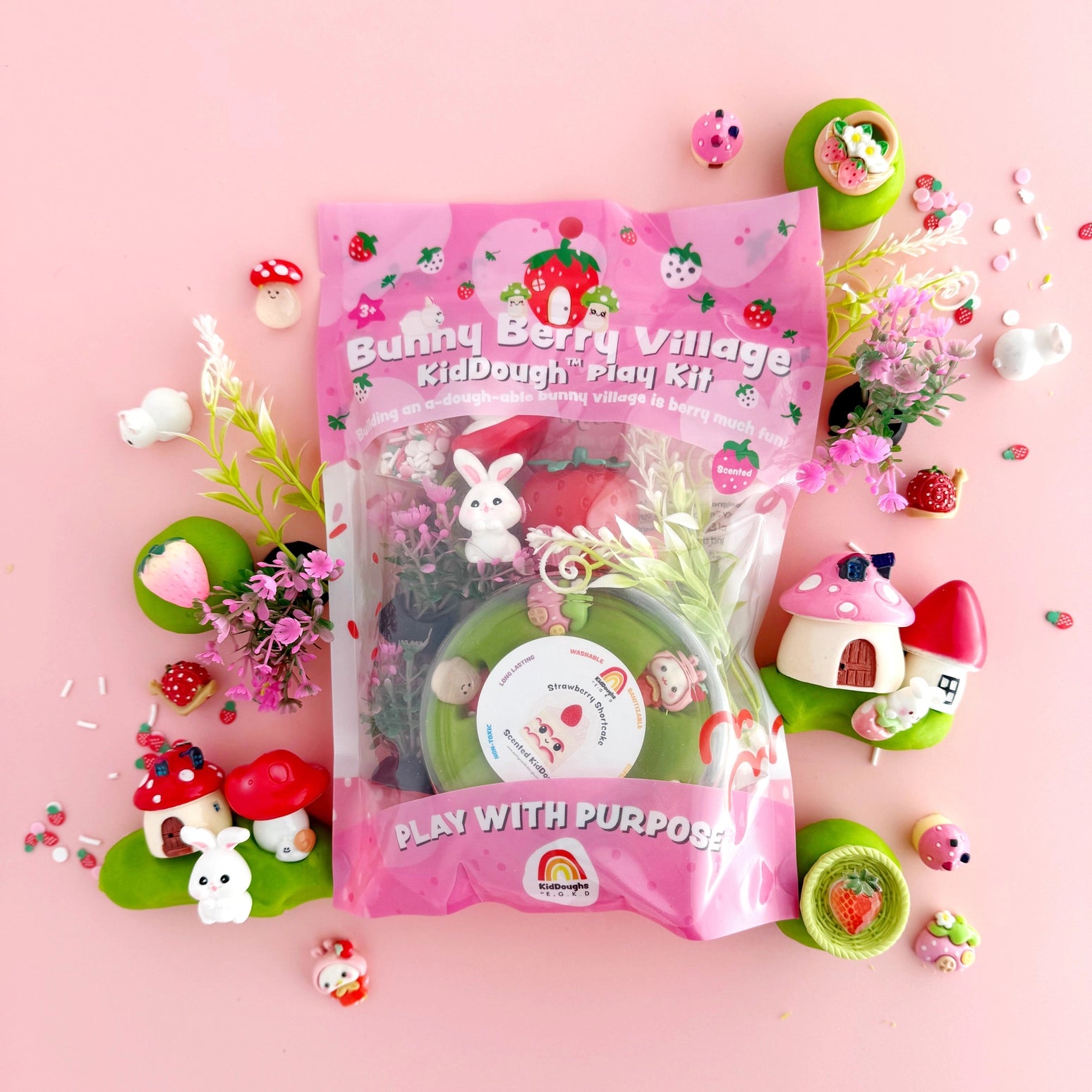Bunny Berry Village Sensory Playdough Kit - Earth Grown KidDoughs