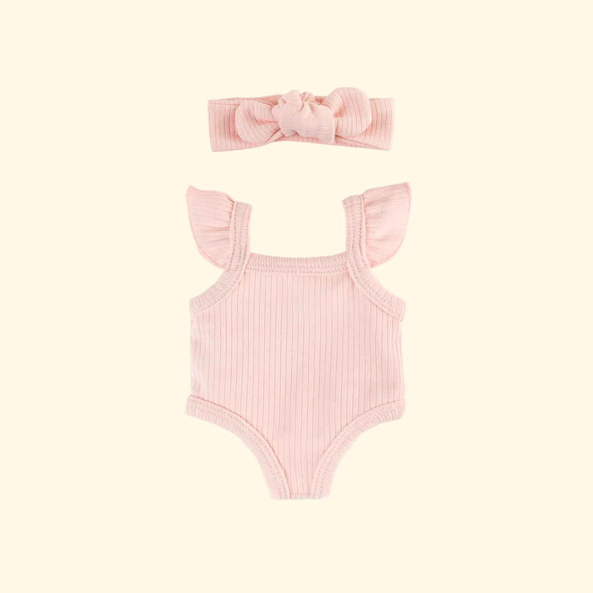 Rose Pink Dolls Flutter Singlet w/ Bow - Nicci & Lu