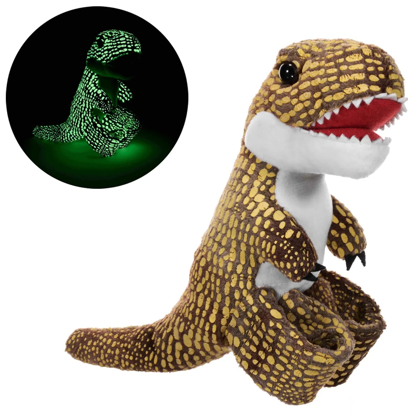 Glow in the Dark T.Rex Huggers plush toy snap band by Wild Republic

