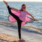 Pink Monarch Butterfly Wings & Mask Set - Dreamy Dress Ups