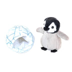Penguin plush toy with removable baby penguin and crinkly egg