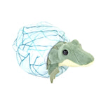 Crocodile plush toy with removable baby crocodile and crinkly egg