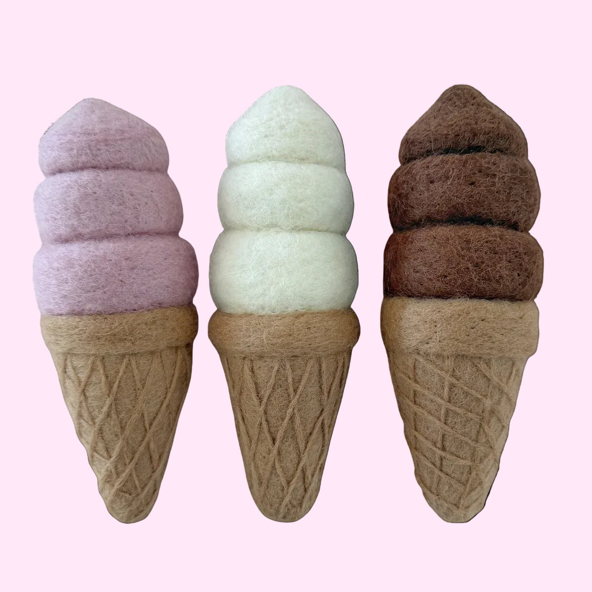 Neapolitan Felt Trio Ice-Cream Cone Set - Playtisserie