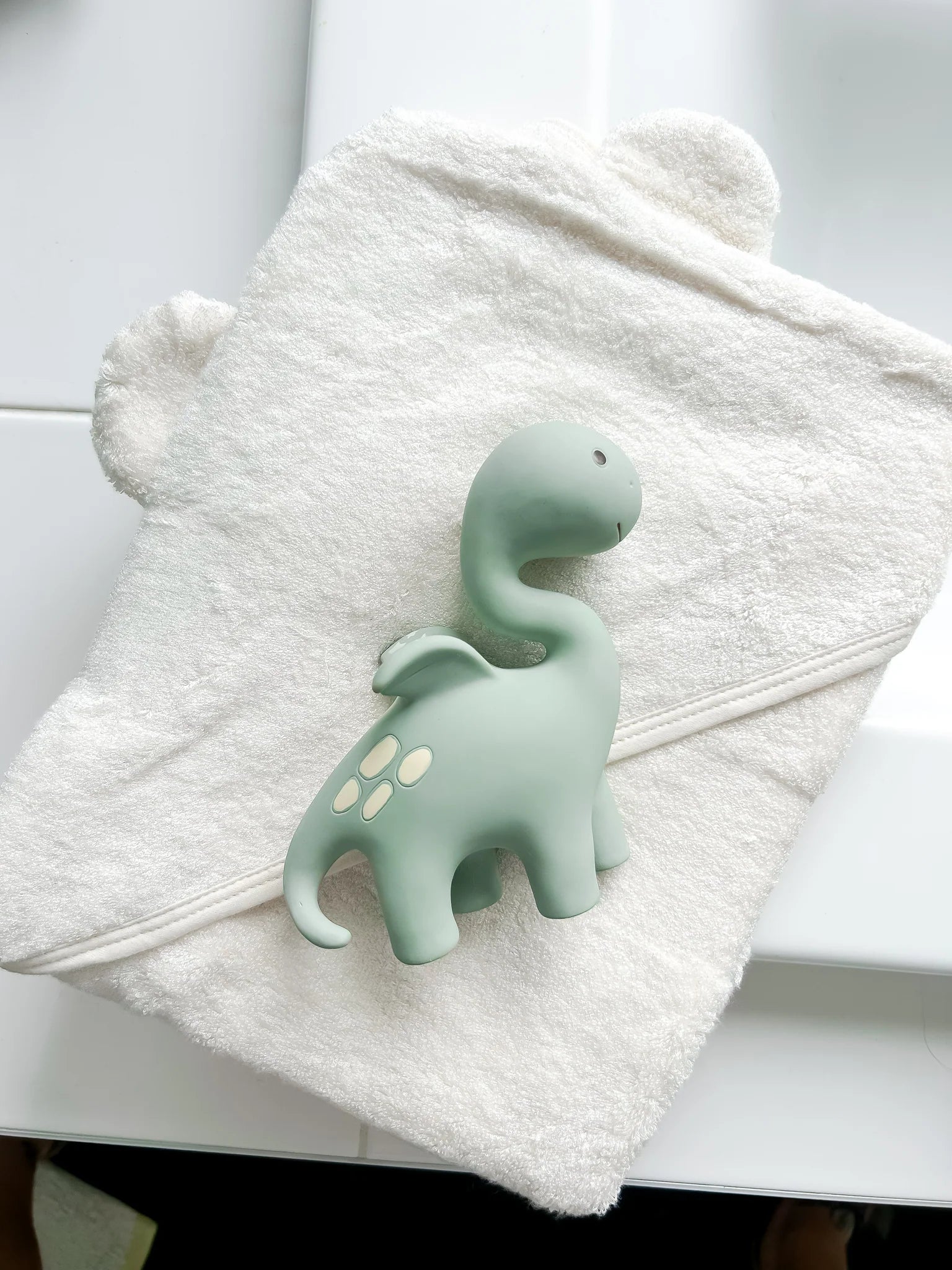 Natural rubber sensory teether for babies by Winnie Parkes Diplo the Dino Dragon