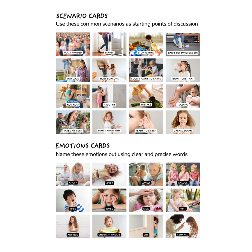 Emotional intelligence educational cards for toddlers
