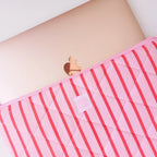 Quilted Laptop Sleeve | Pink/Red Stripes
