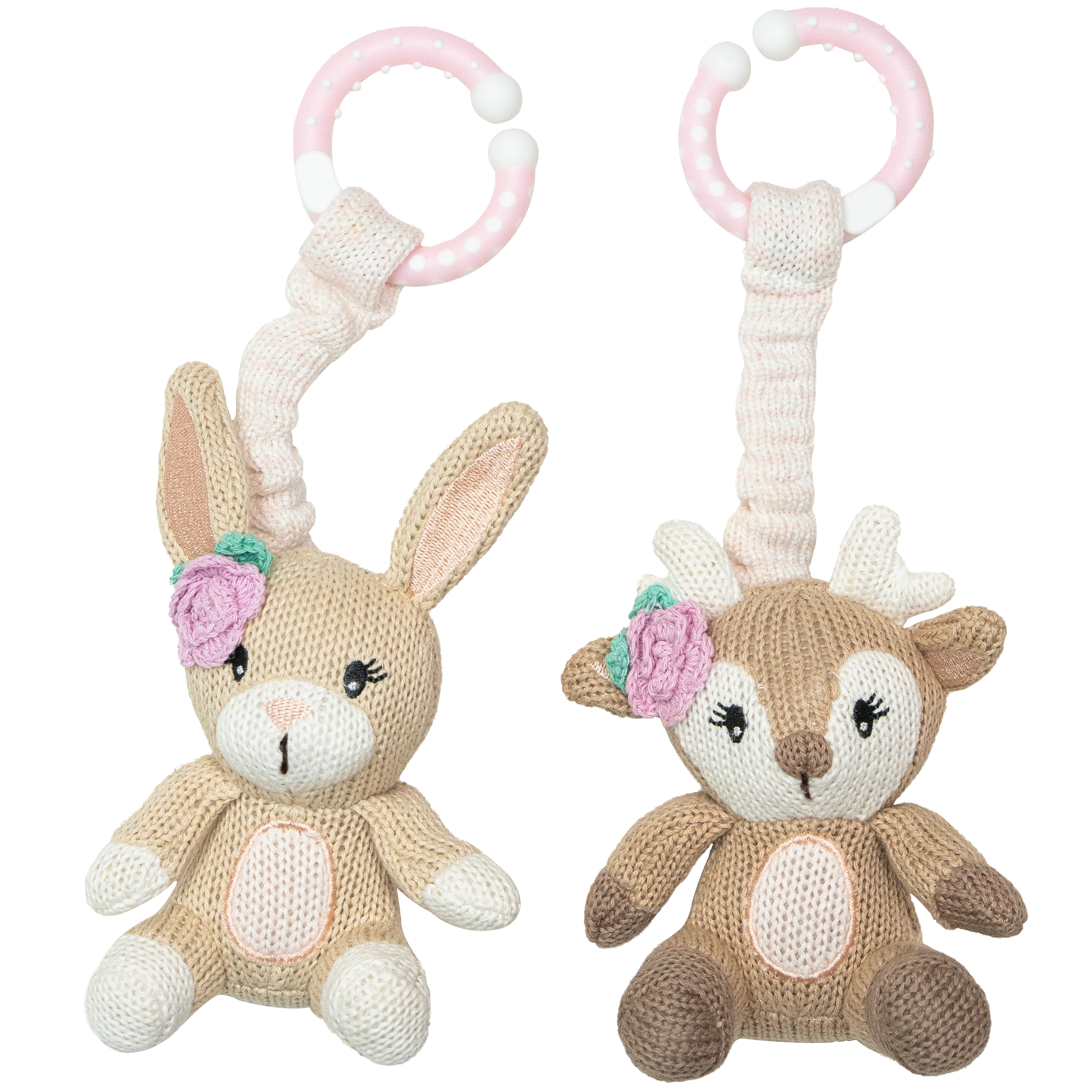 Fawn and bunny stroller toy set by Living Textiles