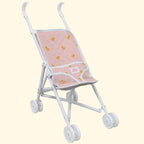 stock photo of baby doll kids stroller for pretend play with kids dolls made by brand tiny harlow. print pictures is pink ducky