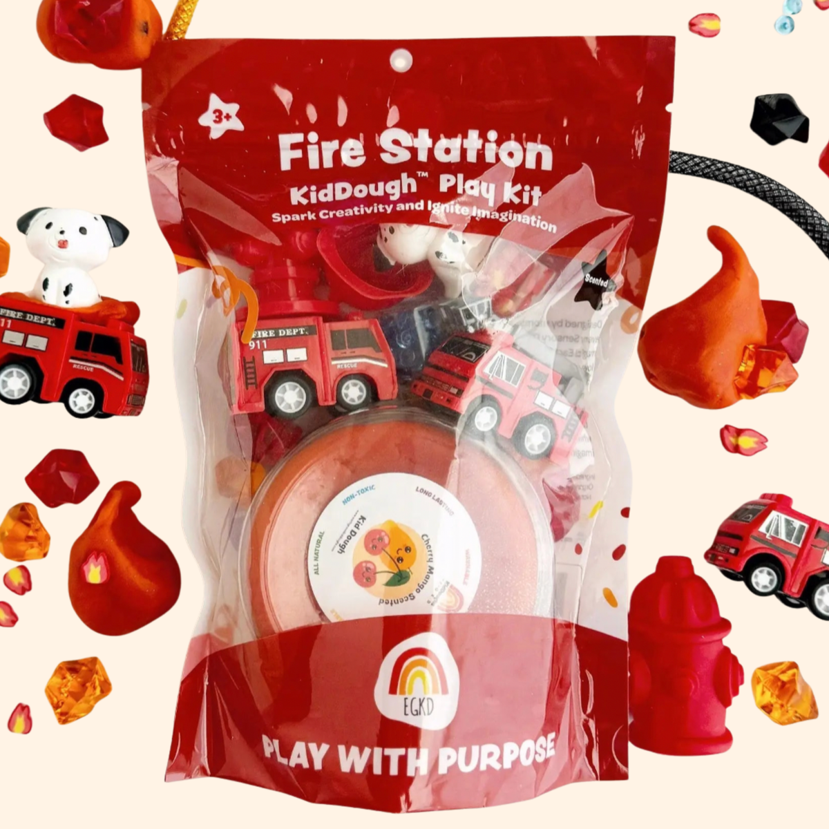 Fire Station Sensory Playdough Kit - Earth Grown KidDoughs